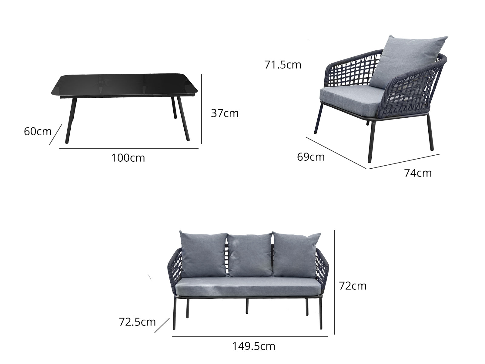 4pc Outdoor Sofa Set PE rattan