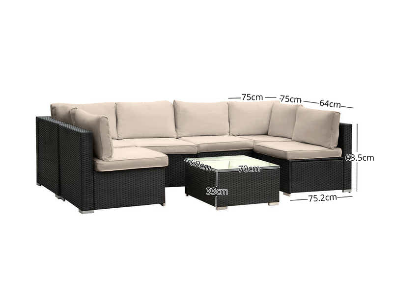 7pc Outdoor Sofa Set PE rattan