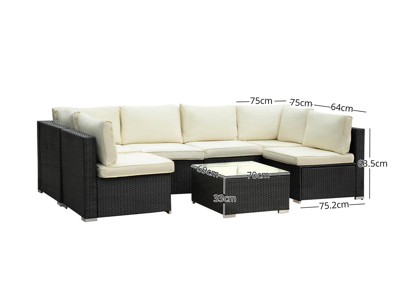 7pc Outdoor Sofa Set PE rattan