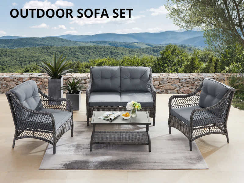 4pc Outdoor Sofa Set PE rattan