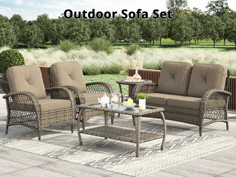 4pc Outdoor Sofa Set PE rattan