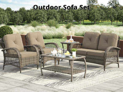 4pc Outdoor Sofa Set PE rattan