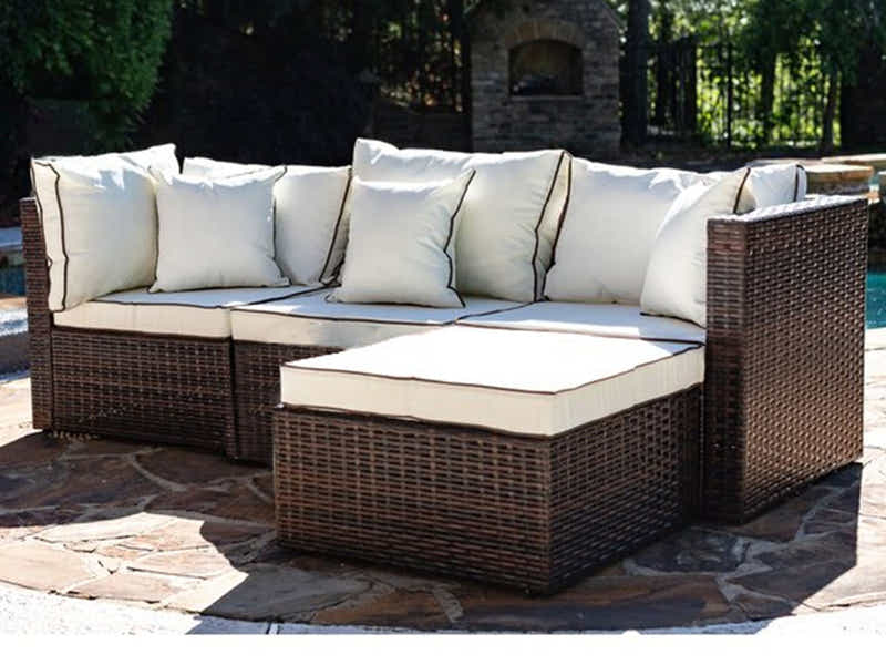 Hampton 4PC PE Rattan Outdoor Sofa Set
