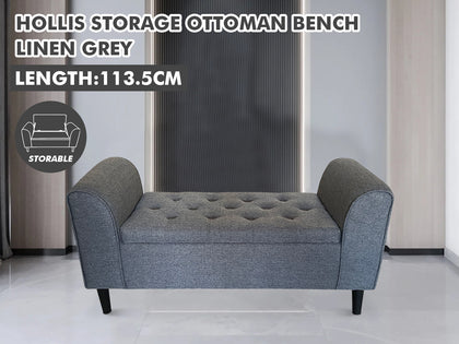 Hollis Storage Ottoman Bench Linen