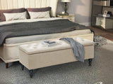 Abble Storage Ottoman Linen Beige L
