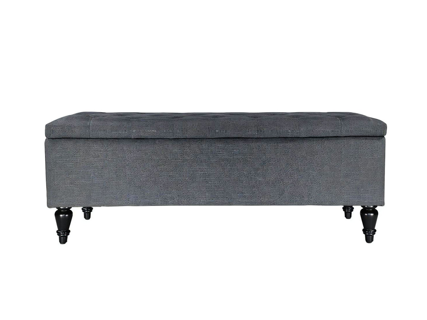 Abble Storage Ottoman Linen Navy L