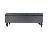 Abble Storage Ottoman Linen Navy L