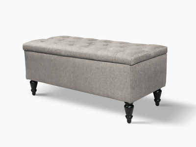Abble Storage Ottoman Linen Grey M