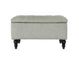Abble Storage Ottoman Linen Grey S