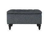 Abble Storage Ottoman Linen Navy S