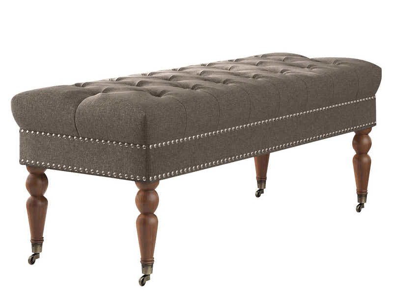 Bellay Linen Ottoman Bench - Brown