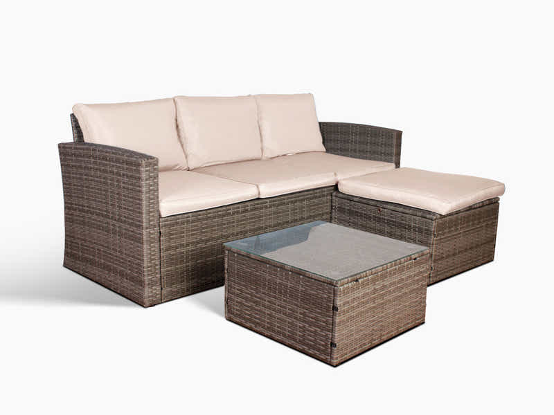 Outdoor Sofa with Storage PE wicker