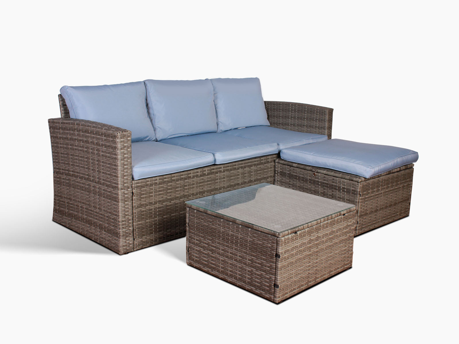 Outdoor Sofa with Storage PE wicker