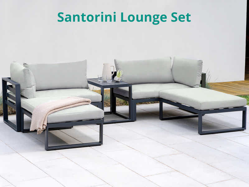Santorini Lounge Set Dark Grey+Grey