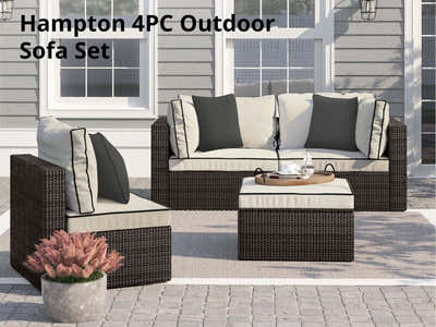 Hampton 4PC Outdoor Sofa Set PE rattan