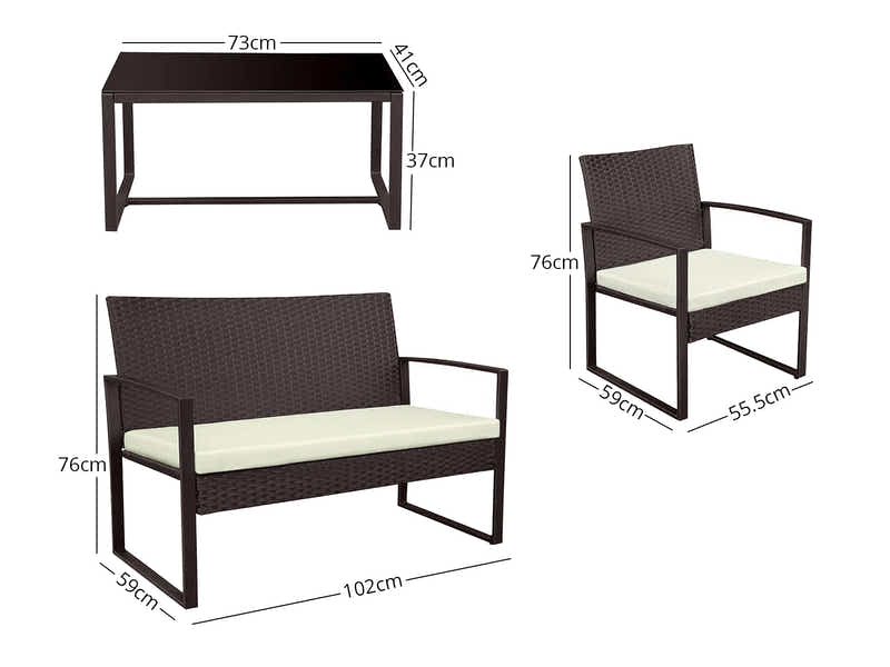 Thea Outdoor Rattan Set PE rattan