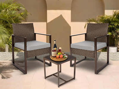 Livonia Outdoor Rattan Set Brown PE rattan