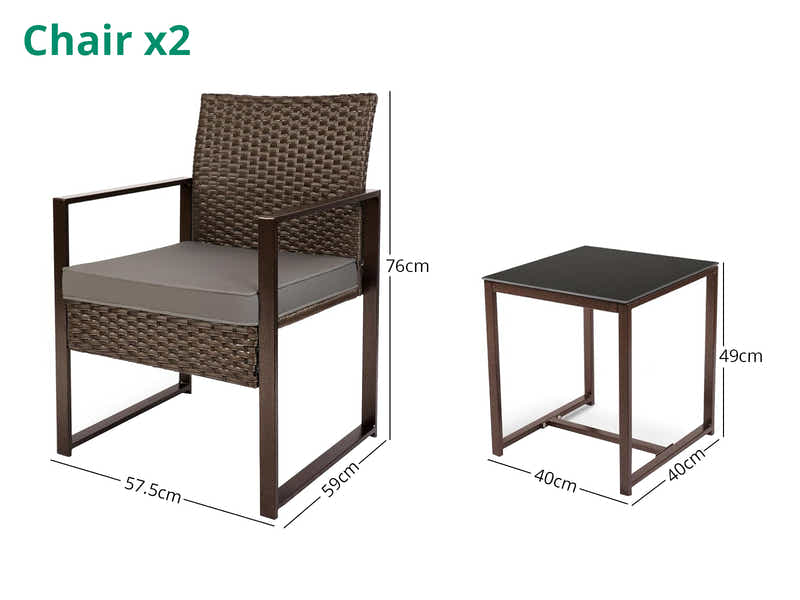 Livonia Outdoor Rattan Set Brown PE rattan