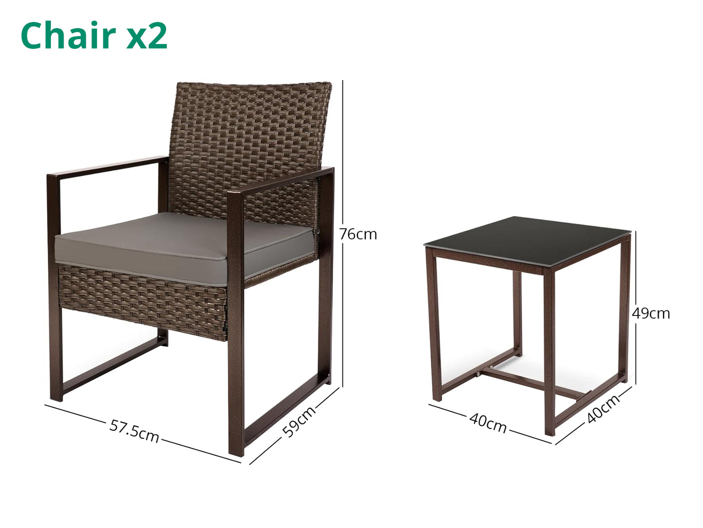 Livonia Outdoor Rattan Set Brown PE rattan