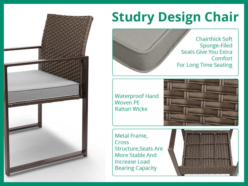 Livonia Outdoor Rattan Set Brown PE rattan