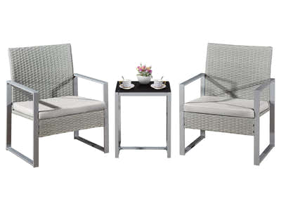 Livonia Outdoor Rattan Set Grey PE rattan