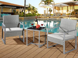 Livonia Outdoor Rattan Set Grey PE rattan