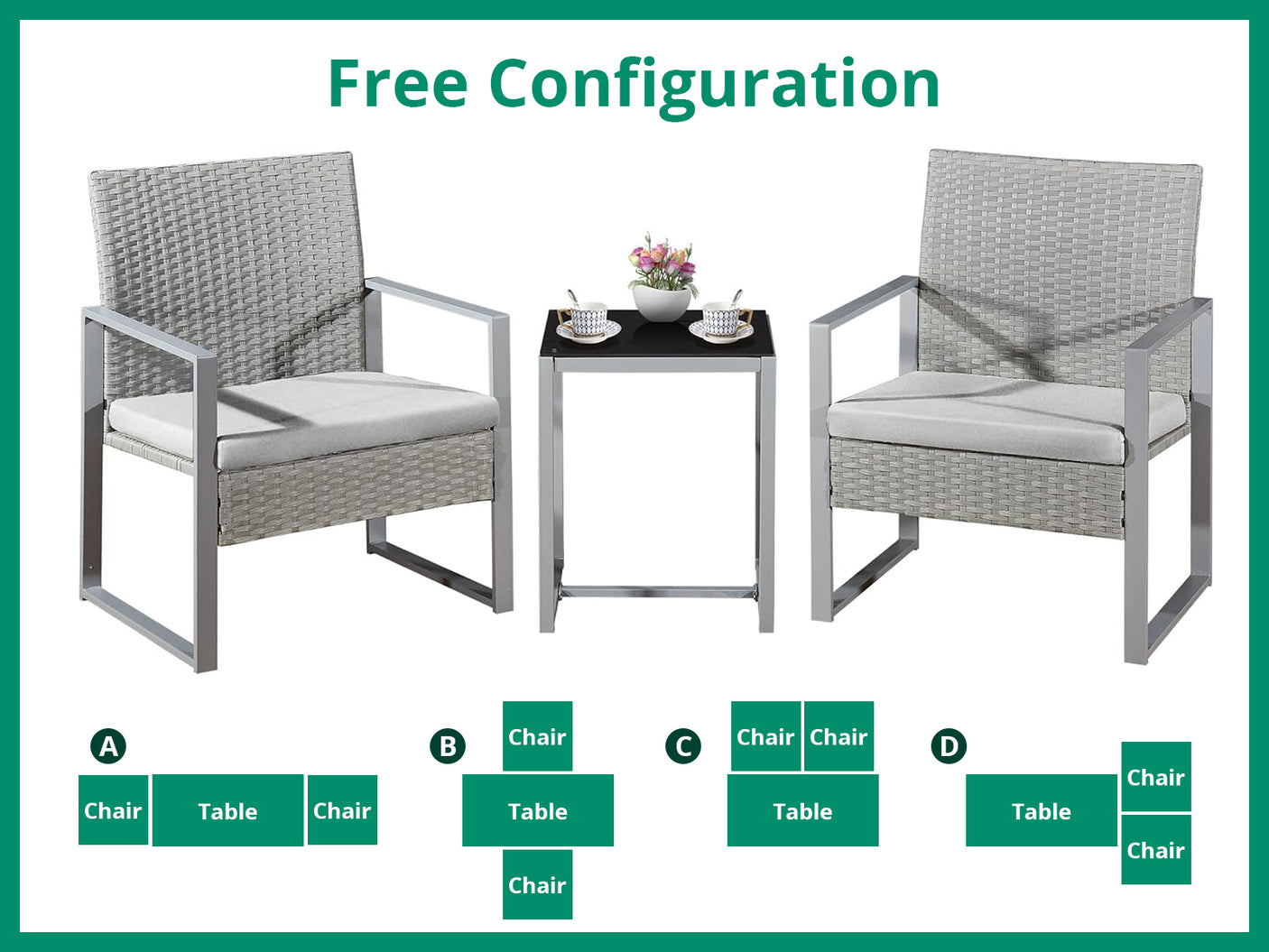 Livonia Outdoor Rattan Set Grey PE rattan