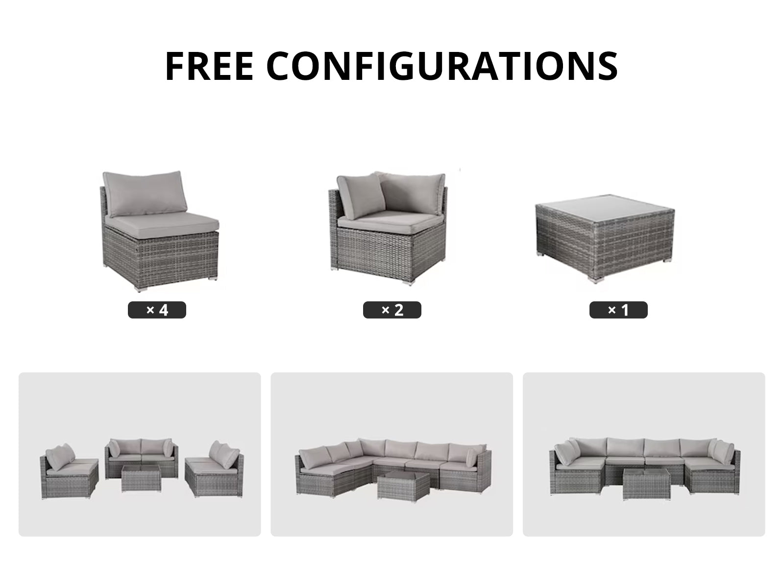 Lyrissa 7PC Outdoor Set PE wicker