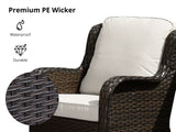 Fionnula 3PC Rattan Set Dark Brown+Beige
