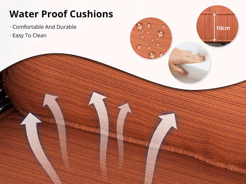 Fionnula 3PC Rattan Set Dark Brown+Orange