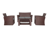 DS Geoff 4PC Outdoor Set Brown+Grey