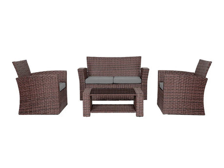 DS Geoff 4PC Outdoor Set Brown+Grey
