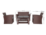 DS Geoff 4PC Outdoor Set Brown+Grey