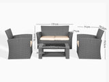 Geoff 4PC Outdoor Set Grey+Beige