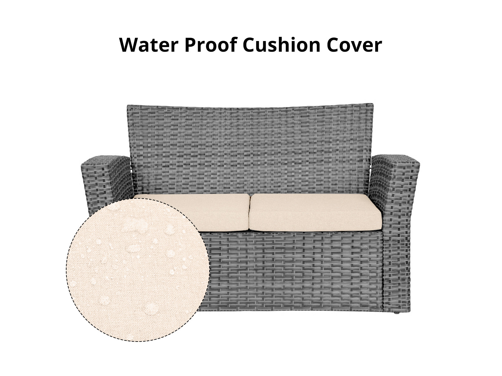 Geoff 4PC Outdoor Set Grey+Beige