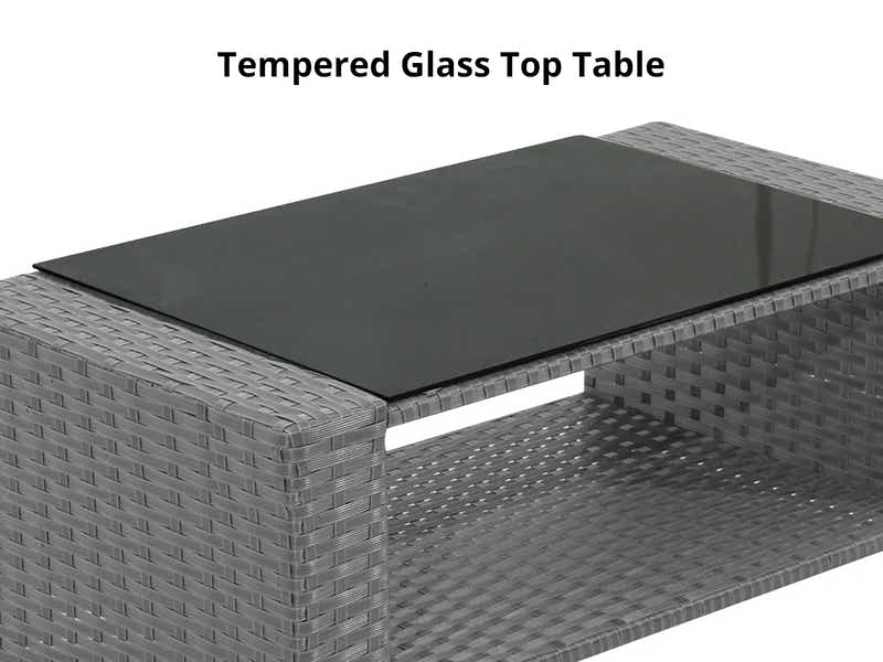 Geoff 4PC Outdoor Set Grey+Beige