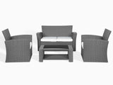 DS Geoff 4PC Outdoor Set Grey+White