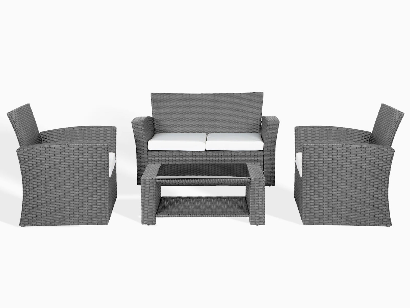 DS Geoff 4PC Outdoor Set Grey+White