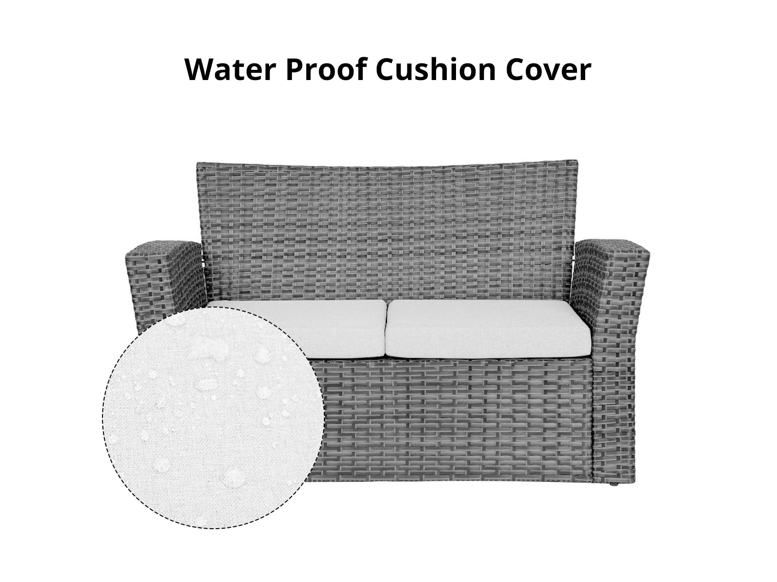 Geoff 4PC Outdoor Set Grey+White