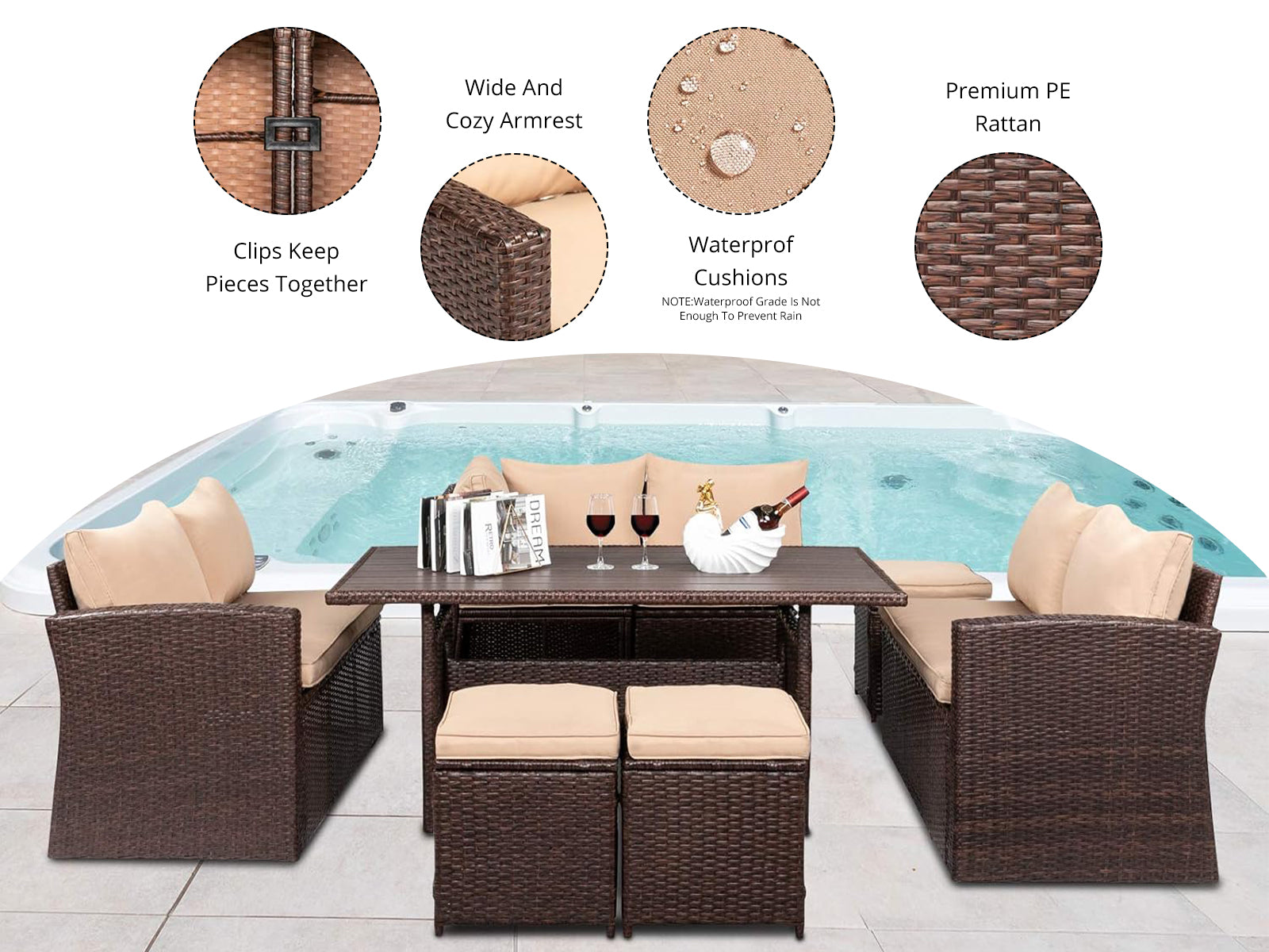 DS Allyn 8PC Outdoor Set