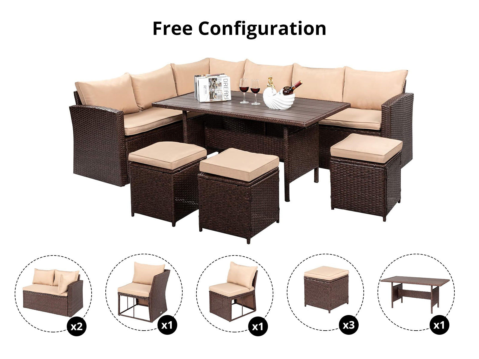 DS Allyn 8PC Outdoor Set