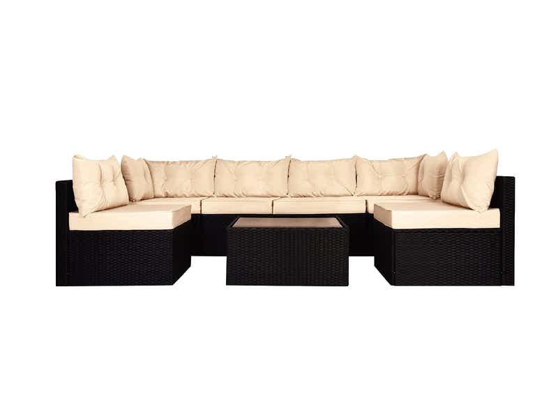 Shelby 5PC Outdoor Set Black+Beige