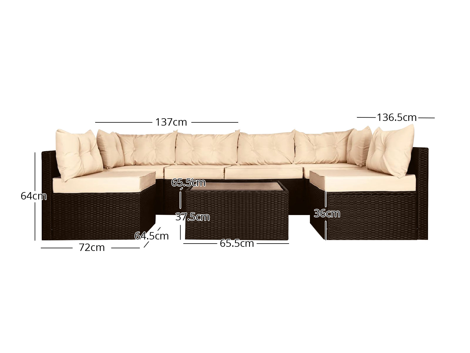 DS Shelby 5PC Outdoor Set Brown+Beige