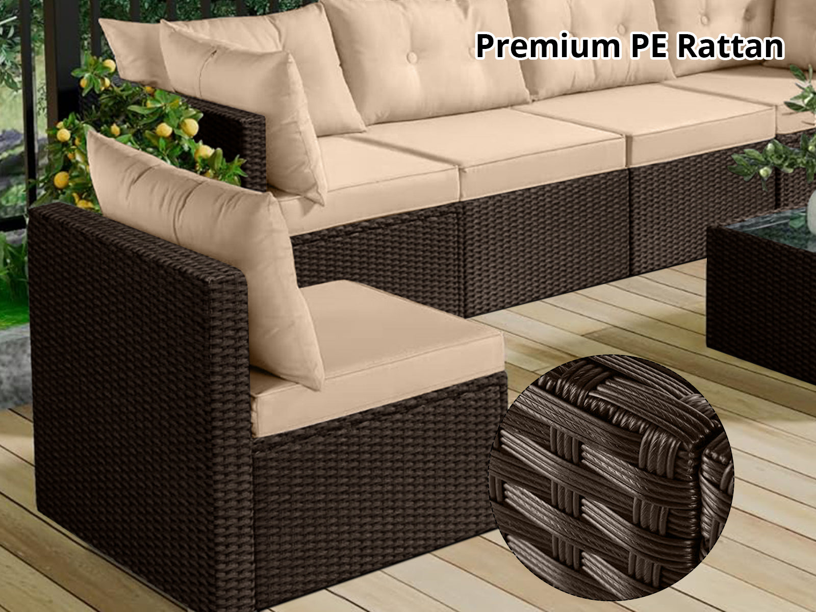 DS Shelby 5PC Outdoor Set Brown+Beige