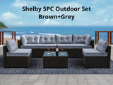 DS Shelby 5PC Outdoor Set Brown+Grey