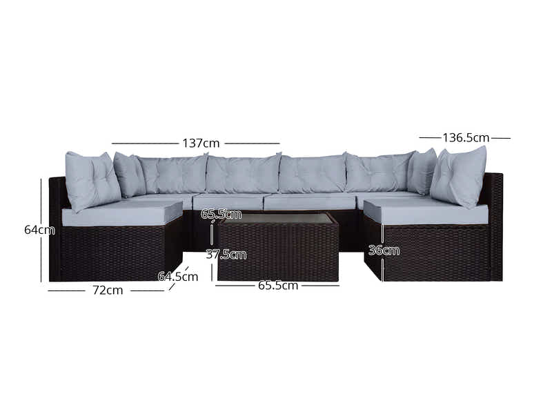 DS Shelby 5PC Outdoor Set Brown+Grey