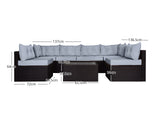DS Shelby 5PC Outdoor Set Brown+Grey