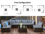 DS Shelby 5PC Outdoor Set Brown+Grey