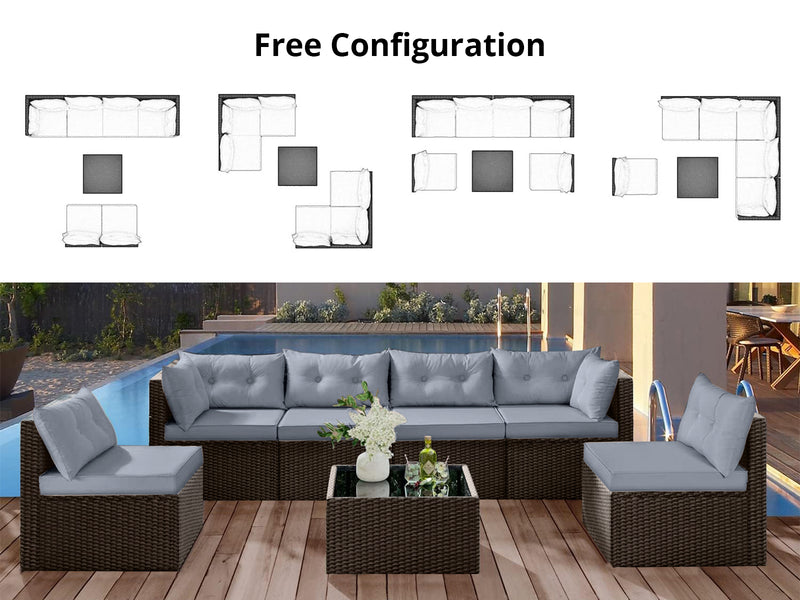 DS Shelby 5PC Outdoor Set Brown+Grey