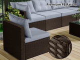 DS Shelby 5PC Outdoor Set Brown+Grey